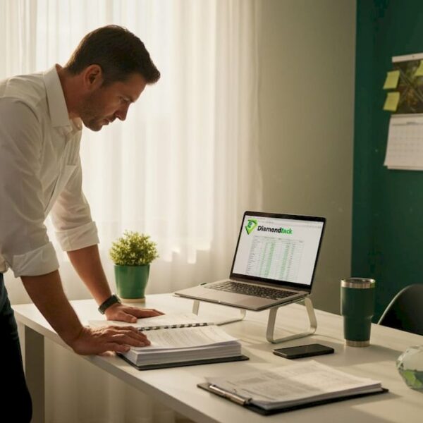 1778293967776_image Logistics manager reviewing trucking insurance documents