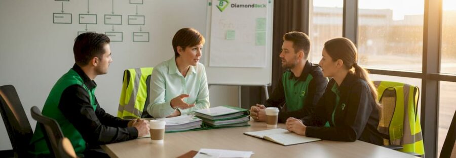 Operations manager reviews fleet insurance documents