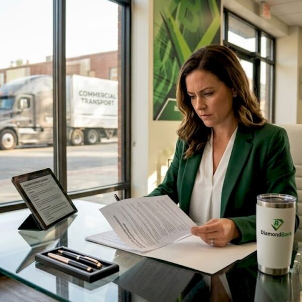 1779336703409_Insurance-agent-reviewing-transportation-policy-paperwork Insurance agent reviewing transportation policy paperwork