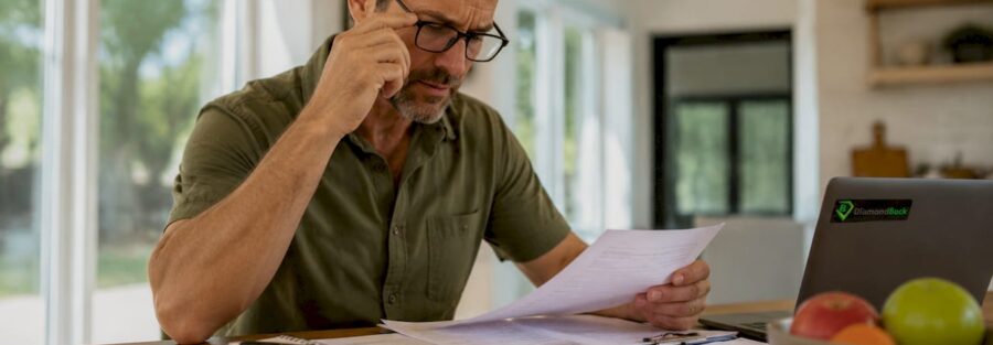 Fleet manager reviewing trailer interchange insurance documents