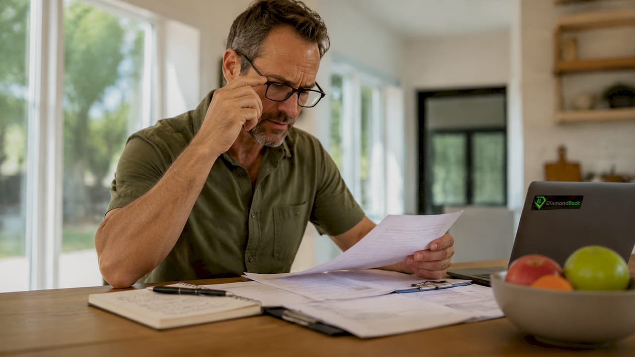 Fleet manager reviewing trailer interchange insurance documents