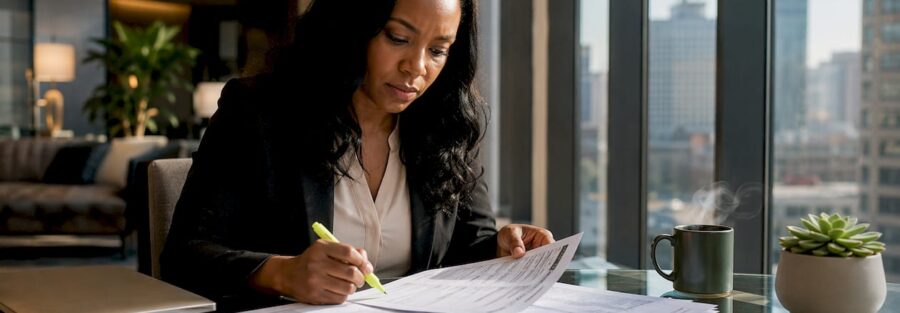 Insurance executive reviewing agency software alternatives