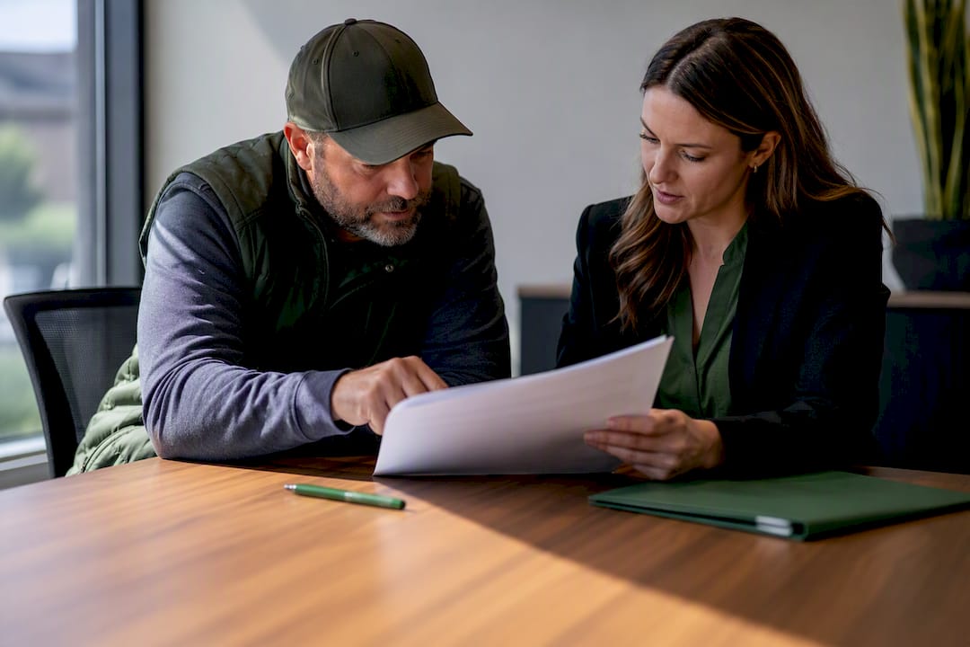 Owner reviewing workers’ compensation worksheet