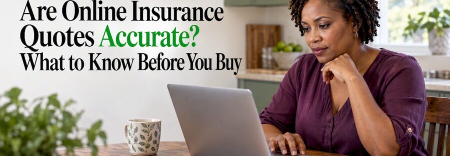 Owner entering an online insurance quote at home