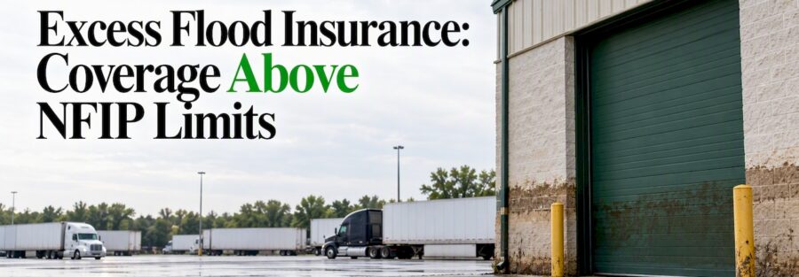 Floodline visible on a trucking terminal